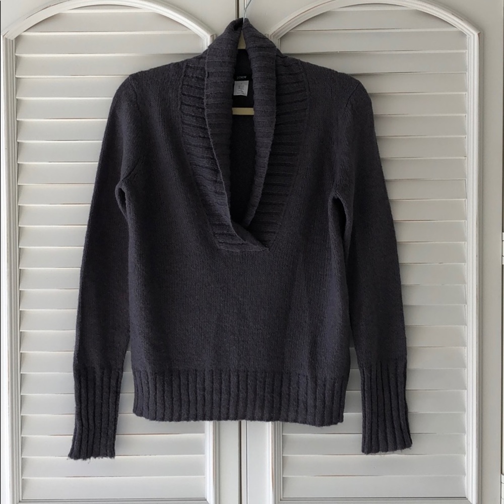 J.Crew Mohair Blend Cowl V Neck Pull Over Sweater